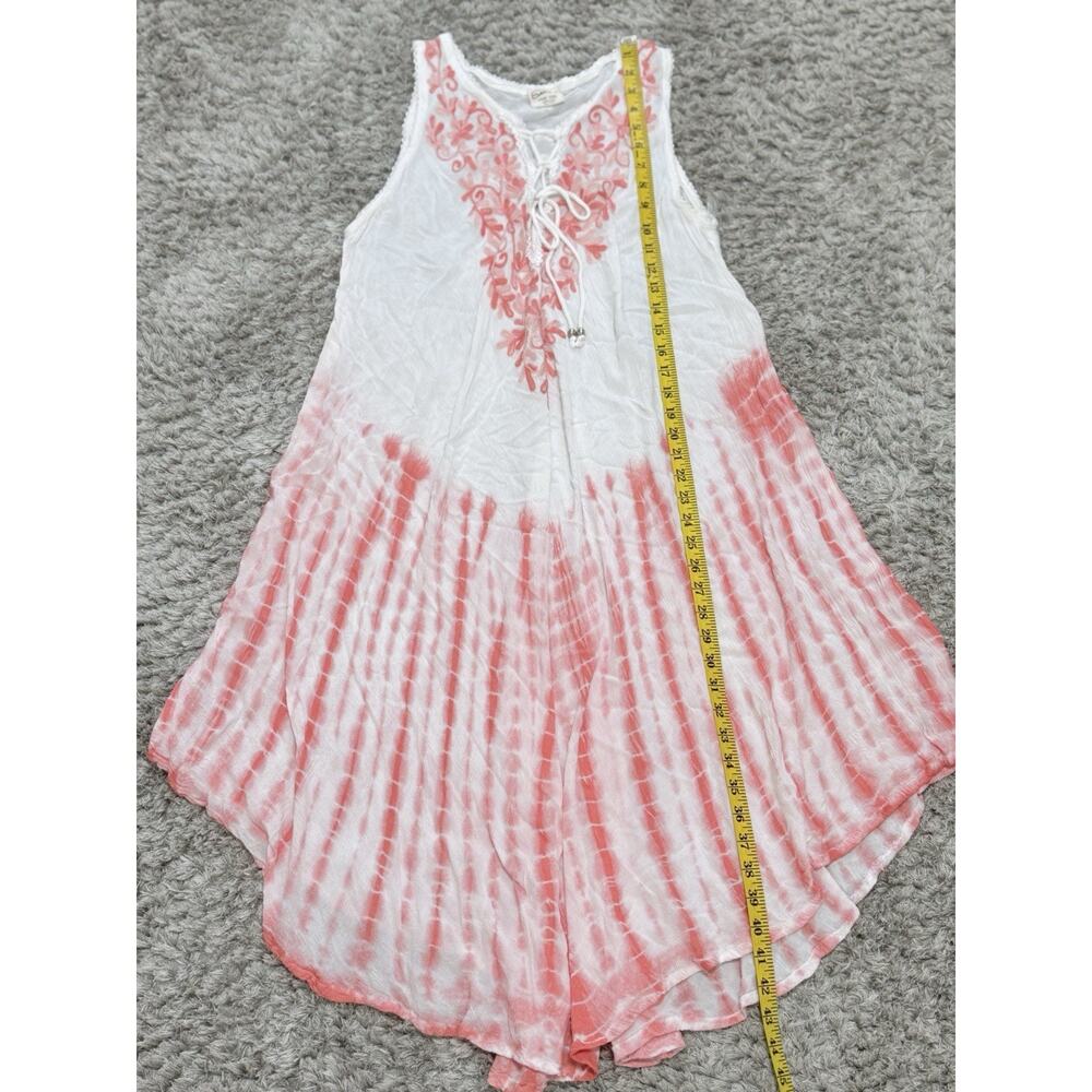 Women’s Dress Embroidered Tie Dye Asymmetrical Boho Hippie Sleeveless One Size - Picture 12 of 13